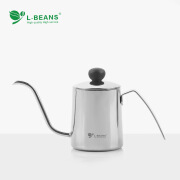 L-BEANS304不锈钢咖啡手冲壶挂耳壶250ml咖啡壶带盖咖啡壶长嘴壶 银色 250ml【无盖子】