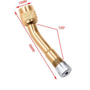 惠利得充气嘴打气咀多功能延长嘴弯头双内轮胎气门嘴加长管打气嘴充气杆 135度【2个】
