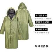 3531雨衣长款男全身防暴雨防水服户外衣徒步带袖雨披防雨服骑行 军绿纽扣款 S