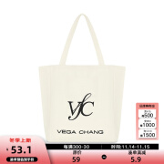 VEGA CHANG【搭配好物】自重小容量大时髦简洁通勤帆布袋 米白色（40cmx32cm）