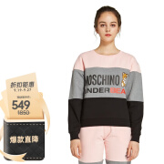 莫斯奇诺（moschino）女士拼色小熊系列棉质套头卫衣 Z A1730 9001 粉灰黑拼色 礼物款