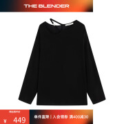 The Blender 镂空宽松亲肤柔软秋冬长袖打底衫T恤上衣 黑色 S