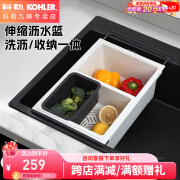 科勒（KOHLER）沥水篮水槽厨盆置物套装可伸缩多功能收纳餐具放置配件29756 叠巧套盆组合29756T-NA