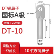 溥畔镀锡铜鼻子DT-16/25/50/95/120/240/300平方接线端子线鼻子铜接头 DT-10国标镀锡