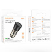 BOROFONEBZ24透明单口PD20W车载充电器适用苹果Type-C快充头 单头【PD20W+QC3.0】 透黑