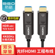 斯格（Sgo）光纤hdmi线2.0版高清线4K60Hz电脑电视投影仪连接线分离插头工程铠装穿管线 双头分离式穿管HDMI光纤线 15米