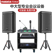 万利达（Malata）专业会议室音响套装音箱话筒功放全套壁挂中小型舞蹈室舞台高端带机柜蓝牙U段调频麦克风全套设备 10寸2只+功放+调音台+一拖二话筒