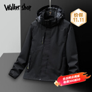 Walker Shop品牌冲锋衣男2024新款户外三合一冲锋衣情侣户外防风防水夹克外套 黑色 L