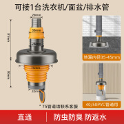 西净美洗衣机下水三通二合一专用排水管道地漏接头分水器防溢水防臭神器 枪灰款【单直通】地漏/管道通用