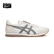 Onitsuka Tiger鬼塚虎男女款慢跑鞋轻便潮流舒适休闲鞋子时尚运动鞋DUALIO 米色/灰色 42