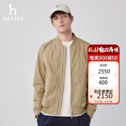 哈吉斯（HAZZYS）男装 2024外套棒球领简约休闲飞行员夹克ASVZU0BAU03