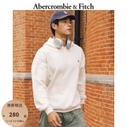 ABERCROMBIE & FITCH男装 24秋冬新款美式经典小麋鹿套头抓绒连帽卫衣KI122-4259 米色 S (175/92A)