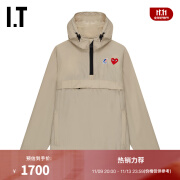 PLAY COMME DES GARCONS CDG IT 川久保玲情侣连帽上衣套头半拉链 BGX/棕色 XXL