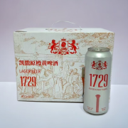 凯撒凯撒原樽1729黄啤酒500ml*12罐装德国工艺原麦汁10度酒精度3.3度 500mL 12罐 整箱装