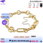 迈克·科尔斯（MICHAEL KORS）女士时尚链环手链纯银水晶装饰徽标手链 Gold