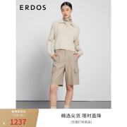 ERDOS 春夏小翻领宽松侧开叉叠穿女羊绒针织衫 香草白 155/80A/S