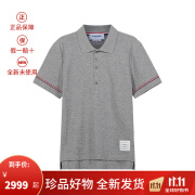 男装 汤姆·布朗 THOM BROWNE 男士棉质短袖针织衫POLO衫 MJP138A 07999 055 灰色 2