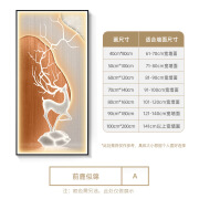 现代轻奢福鹿入户玄关装饰画LED灯光画抽象石来运转走廊过道挂画 A加灯 40*80四周带灯晶瓷面+遥控器