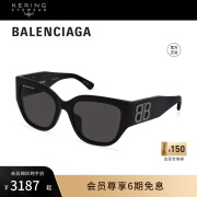 巴黎世家（BALENCIAGA）太阳眼镜百搭时尚黑色方圆大框防晒遮阳墨镜BB0323SK-001