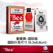 Beebee蜜蜂魔术扑克单车扑克牌美国进口魔术花切牌新手练习扑克 bee蜜蜂 红色 宽牌