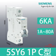 西门子小型断路器5SY6/5SY4-C6A10A微型空气开关5SY5直流1P2P3P4P 5SY6 1P C 1A