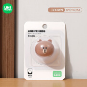 LINE FRIENDS多功能衣帽包包挂勾创意门后可爱卡通粘钩强力自粘无 防撞挂钩-BROWN款