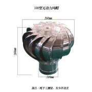 宾猎豹（BENLOEBOW）无动力风帽屋顶通风器加厚不锈钢排气帽厂房烟道防雨排风口 100型成品发货(201材质)