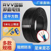 国标电缆线RVV工程护套软线2芯3芯1.5 2.5 4 6平方户外三相电源线 国标2芯1平方1200W 送插头插座 5m