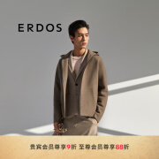 ERDOS 24冬季新品休闲时尚百搭无染色半精纺羊毛短顺呢男连帽夹克外套 无染羊毛色 170/92A/M