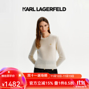 Karl Lagerfeld卡尔拉格斐2024冬季新款羊绒长袖套头衫老佛爷K27E2310 米色 M