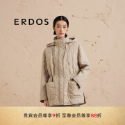 ERDOS 24冬季新品宽松保暖连帽收腰时尚休闲宽松百搭女棉服外套 大地驼 165/84A/M