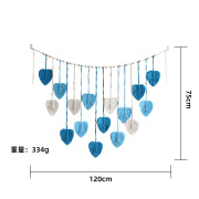 繁悦FANYUE波西米亚装饰手工编织树叶挂毯儿童房背景流苏壁挂夹照 宝蓝色 120*75cm