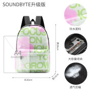 SOUNDBYTE字母印花双肩电脑包学生防泼水美式双肩包小众原创通勤背包女书包 满屏印花21463