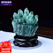 冰珂（BINGKO）天然绿白水晶簇原石标本消磁观赏矿石原石摆件家居办公室装饰 绿水晶簇(400-500克)