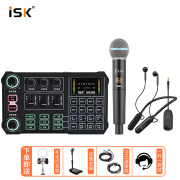 iSK UK500声卡无线麦克风监听耳机套装手机直播电脑抖音通用主播唱歌全民k歌录音直播设备全套话筒