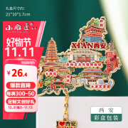 中国地图金属冰箱贴文创旅游地标纪念品定制青岛西安馆北京故宫南京博物院生日礼物 【城市合集】-西安 彩盒装