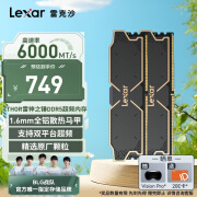 雷克沙（Lexar）DDR5 6000 32GB 16G*2套条 电竞马甲内存条 Thor雷神之锤 黑色 马甲条DDR5 6000 16G*2 CL32