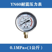 宿礼YN60防震压力表油压水压表不锈钢耐震真空负压表1.6/定制 0.1MPa(1公斤