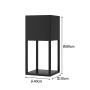 谷屿季户外铁艺花箱组合外摆围栏隔断花架长方形花槽街道广场商业街花坛 黑色：40*30*80