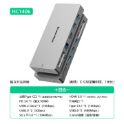 蓝硕14合1桌面typec拓展坞4k60hz千兆网口usb3.2分线器多功能转换 14合一