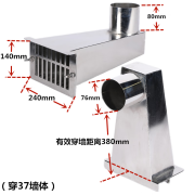 卓臣侧入式雨水斗304不锈钢侧排 落水斗 女儿斗女儿墙排漏斗 穿37墙体DN75_板厚1.5mm