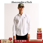 ABERCROMBIE & FITCH男装 24秋季新款复古经典小麋鹿通勤长袖牛津衬衫KI125-4185 白色 S (175/92A)