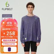 Flipbelt长袖t恤男秋冬透气健身瑜伽跑步运动上衣休闲圆领 凝夜紫Cation S