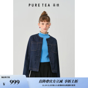 茶·愫【丹宁美学】puretea茶愫新中式牛仔外套女盘扣短款2024秋季新品 靛蓝 M