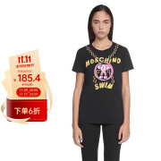 莫斯奇诺（moschino）火烈鸟个性印花女士短袖T恤1907 2603 黑色 XS