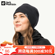 Jack Wolfskin 狼爪抓绒帽 秋冬保暖抓绒帽1910841 Y 黑色6000 均码