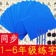 反复使用凹槽练字板硬笔楷书练字帖学生成人塑料练字帖控笔楷书练字板 1-6年级（24张+4笔+4墨）