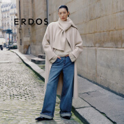 ERDOS【刘雯同款】24秋冬新品直筒宽松裤弹力复古女长裤牛仔裤 可水洗 经典蓝 175/76A/XL