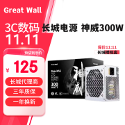 长城（GreatWall） 长城电源神威系列电源 台式机电脑办公主机电源 额定300W/400W/500W/600W全新正品 长城神威4000SW（300W   工包）