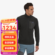 PATAGONIA男士R1 Air Zip-Neck半拉链套头抓绒衫秋冬保暖 巴塔哥尼亚40245 BLK黑色 M